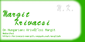 margit krivacsi business card